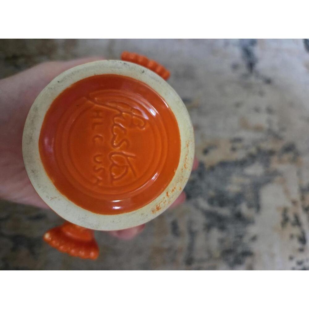 Homer Laughlin China Orange Fiesta Mug Ornate Tangerine Cup - Picture 5 of 5
